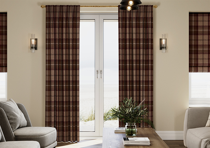 Highland, Mulberry - Made to Measure Curtains - Image 3
